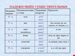 Таблица падежей русского языка: сложные вопросы и простые ответы