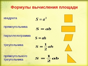 Формула для вычисления площади 