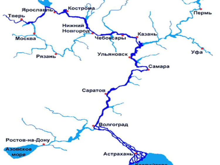 Карта мира река волга