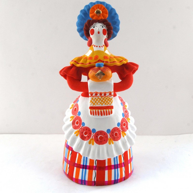 Хозяйка с караваем. Дымковская игрушка