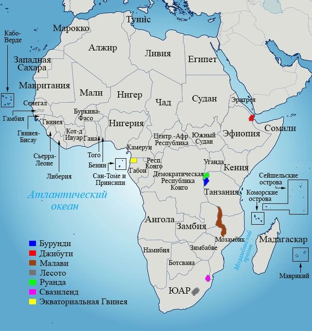 Страны Африки | Карта Африки со странами