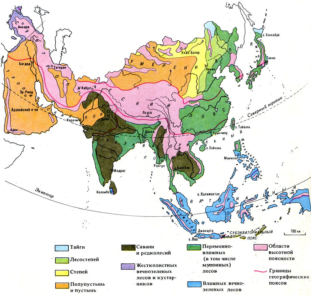 азия на карте мира