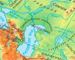 Карта Прикаспия